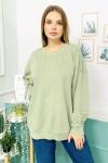 158896 B Yaka Oversize Sardonsuz Sweatshirt